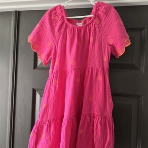 Pink Kids Dress with Orange Accents